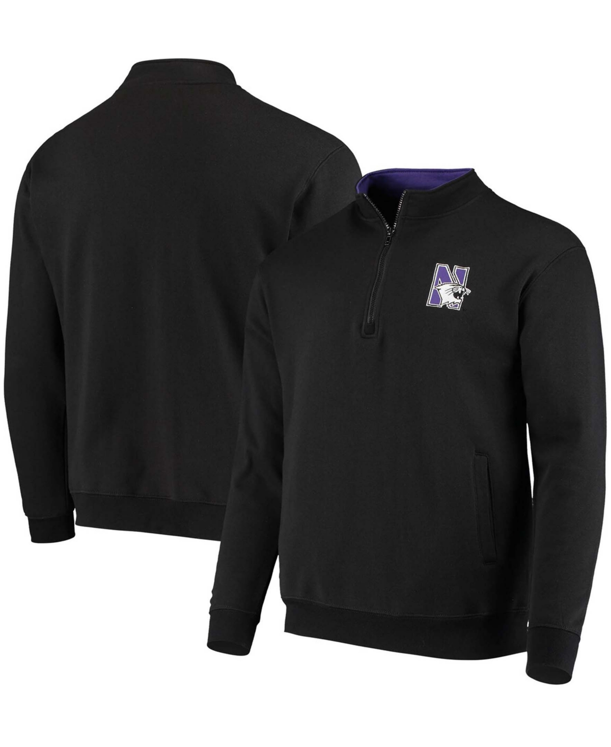 Men's Black Northwestern Wildcats Tortugas Logo Quarter-Zip Jacket - Black