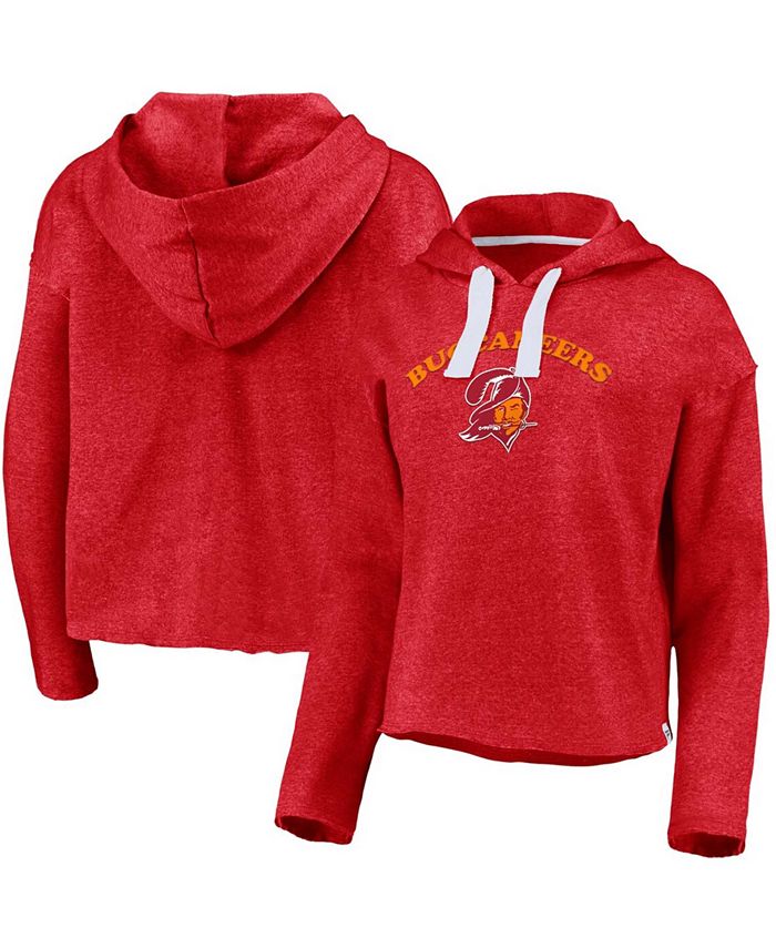 Fanatics Women's Heather Red Tampa Bay Buccaneers Sport Resort  Vintage-Inspired Arc Cropped Raw Edge Pullover Hoodie - Macy's