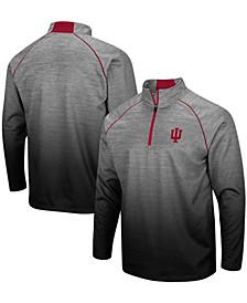 Men's Heather Gray Indiana Hoosiers Sitwell Sublimated Quarter-Zip Pullover Jacket