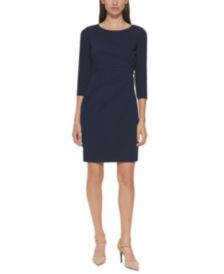 Side-Pleat Sheath Dress