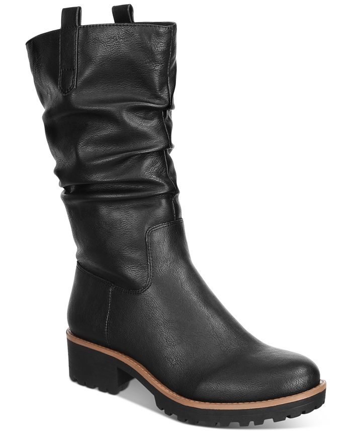 Sun + Stone Nelliee Lug Sole Slouch Boots, Created for Macy's - Macy's