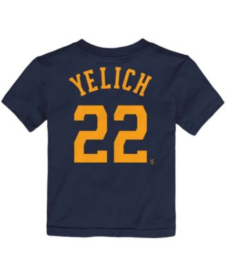 Toddler Boys and Girls Christian Yelich Navy Milwaukee Brewers Player Name and Number T-Shirt