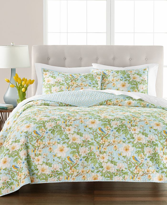Martha Stewart Collection Hello Sunshine Floral Quilt, King, Created ...