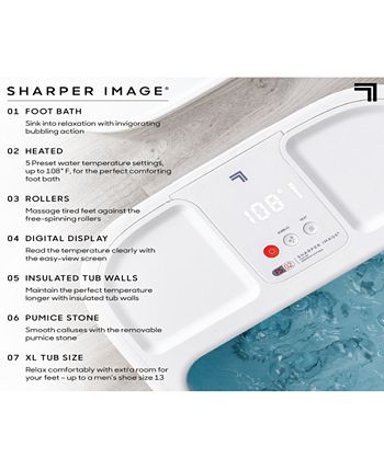 Sharper Image SpaHaven Heated Foot Bath Massager with LED Display - White