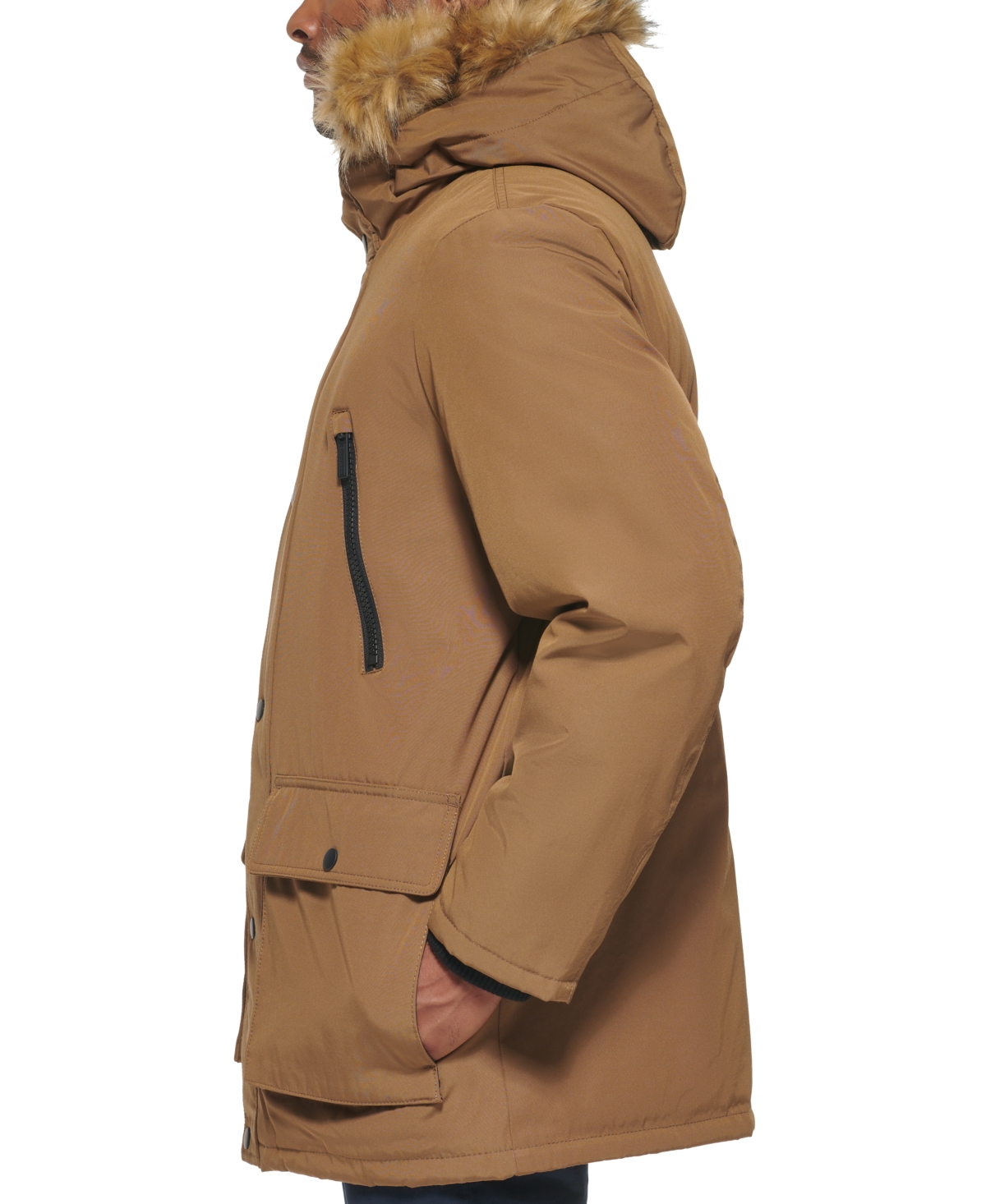 Club Room Men's Parka with a Faux Fur-Hood Jacket, Created for Macy's