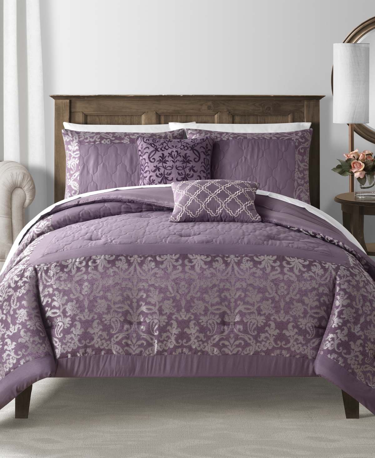 Sunham Skylar Purple 9Pc. King Comforter Set Bedding Shop Your Way
