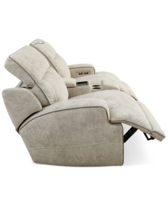 Sebaston 3-Pc. Fabric Sofa with 2 Power Motion Recliners and 1 USB Console, Created for Macy's