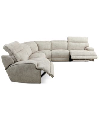 Sebaston 5-Pc. Fabric Sectional with 2 Power Motion Recliners, Created for Macy's