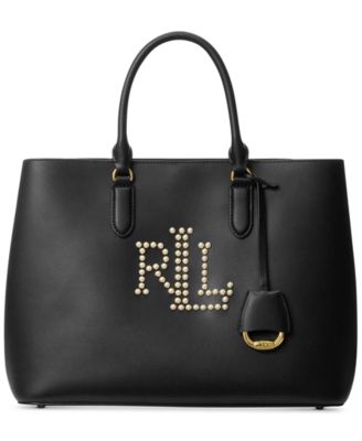 Lauren Ralph Lauren - Marcy Imitation-Pearl Large Leather Satchel