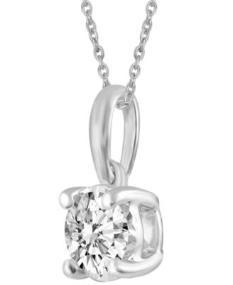 Diamond Solitaire 18" Pendant Necklace (1/5 ct. t.w.) in 14k White, Yellow or Rose Gold
