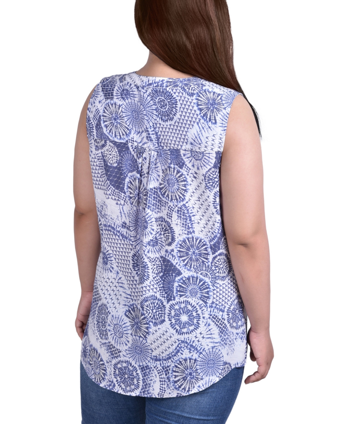 Ny Collection Plus Size Sleeveless Pintucked Blouse