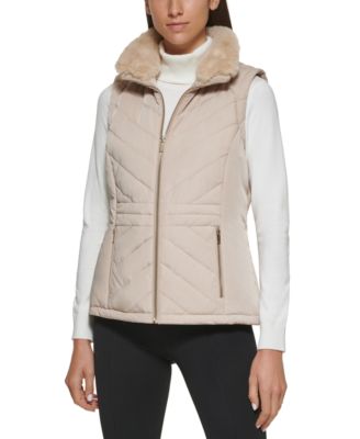 Calvin Klein Faux Fur Collar Puffer Vest Macy s