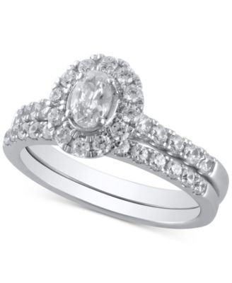 Macy's - Diamond Oval Halo Diamond Bridal Set (1 ct. t.w.) in 14k Gold