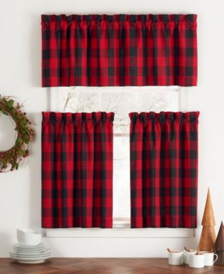 Elrene Home Fashions - Farmhouse Living Buffalo Check 30" x 24" Window Tier Set