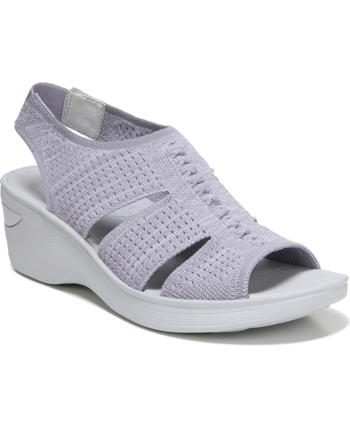 Bzees Double Up Wedge Slingback Sandal In Lavender Knit Fabric