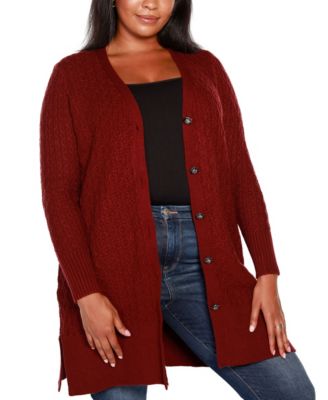plus size button front cardigan