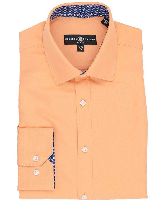 Society of Threads Men's SlimFit NonIron Performance Solid Dress