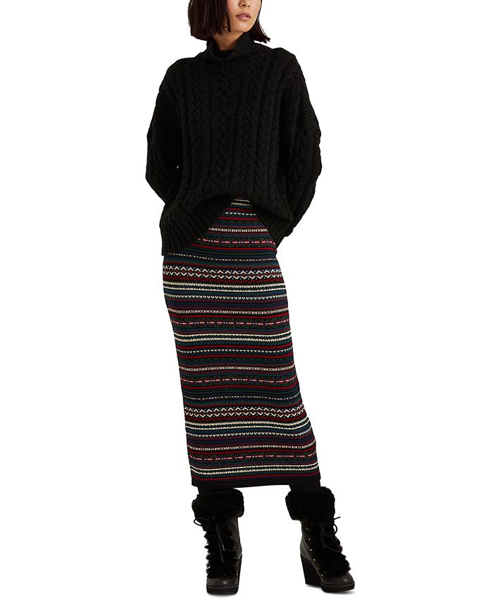 Lauren Ralph Lauren Fair Isle Cotton-Blend Pencil Skirt & Reviews - Skirts - Women - Macy's