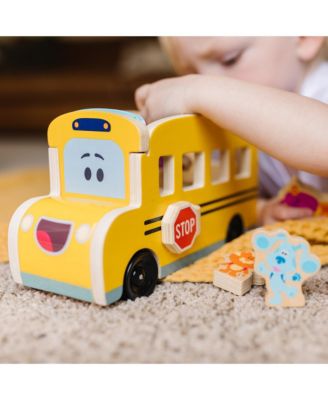 Melissa and Doug Blues Clues You Pull-Back School Bus Play Set, 9 Piece