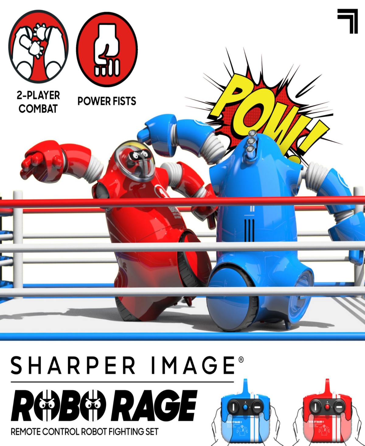 Sharper Image Robo Rage Remote Control Two-player Robot Fighting Set In Blue