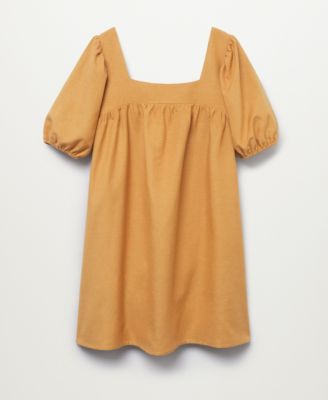 Women's Puffed Sleeves Cotton Dress