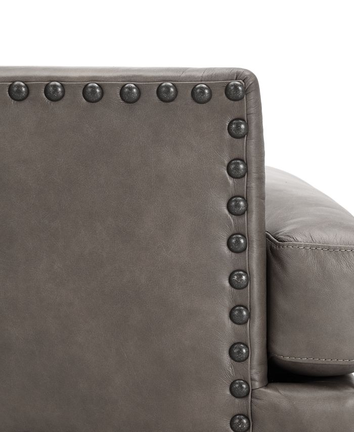 Furniture Genevie 30" Leather Chair and Ottoman, Created for Macy's