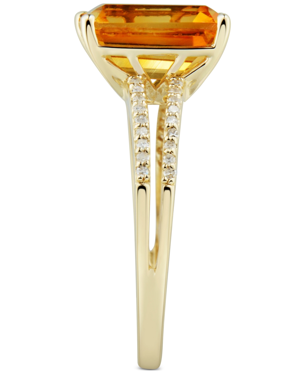 (3.0 ct. t.w.) & Diamond (1/10 ct. t.w.) Ring in 14k Gold - Citrine