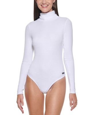 white turtleneck bodysuit long sleeve