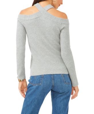 1.STATE Cross Neck Cold Shoulder Top 