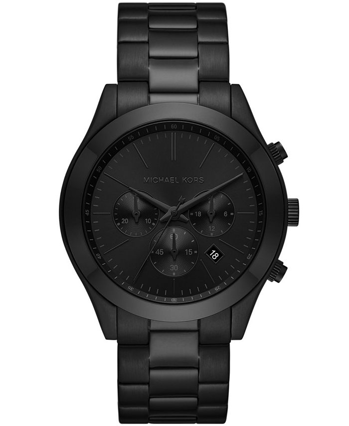 Michael Kors Men's Slim Runway Black Stainless Steel Bracelet Watch, 44mm &  Reviews - All Watches - Jewelry & Watches - Macy's