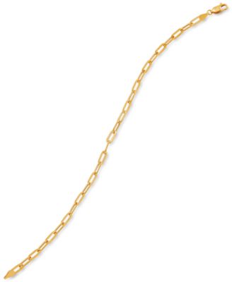 Lightweight Paperclip Link Chain Bracelet in 10k Gold