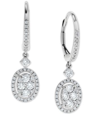 macys diamond halo drop earrings