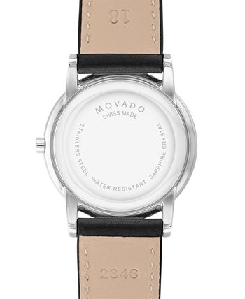 Movado - Women's Swiss Museum Classic Black Leather Strap Watch 33mm