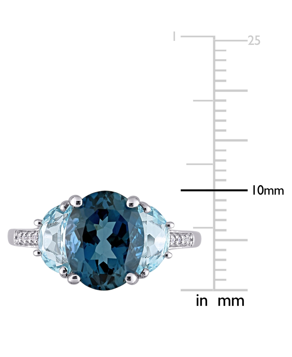 (4-1/2 ct. t.w.) & Diamond Accent Statement Ring in Sterling Silver - Blue Topaz