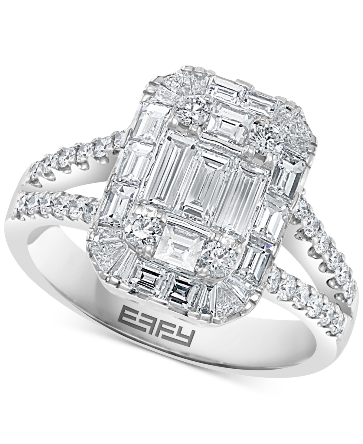 Effy Diamond Baguette Cluster Statement Ring (1-1/2 ct. t.w.) in 18k White Gold