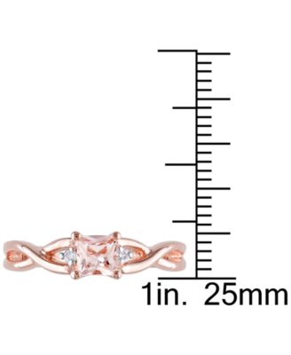 Morganite (1/3 ct. t.w.) & Diamond Accent Braided Shank Ring in 18k Rose Gold-Plated Sterling Silver