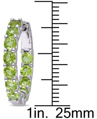 Peridot (3-3/4 ct. t.w.) & White Topaz (1/4 ct. t.w.) Small Hoop Earrings in 18k Rose Gold-Plated Sterling Silver, 0.89" (Also available in Amethyst & Garnet)