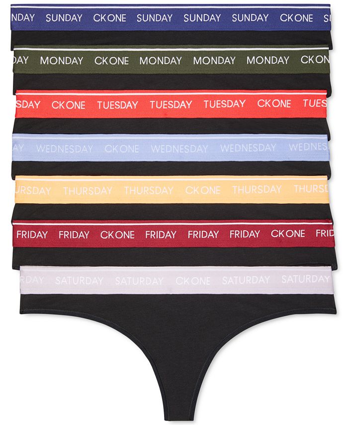 Calvin Klein CK One Days Of The Week Thong Underwear QF5937 & Reviews ...