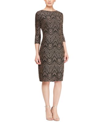 macy's black and silver dress