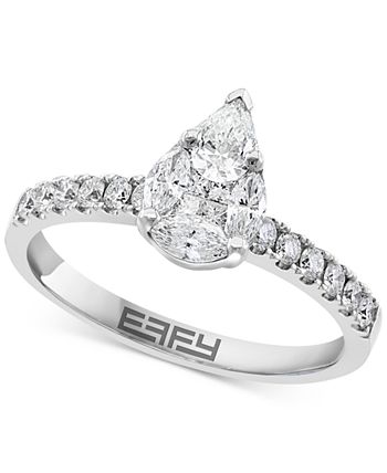 EFFY Collection - Diamond Teardrop Cluster Bridal Set (1-1/20 ct. t.w.) in 14k White Gold