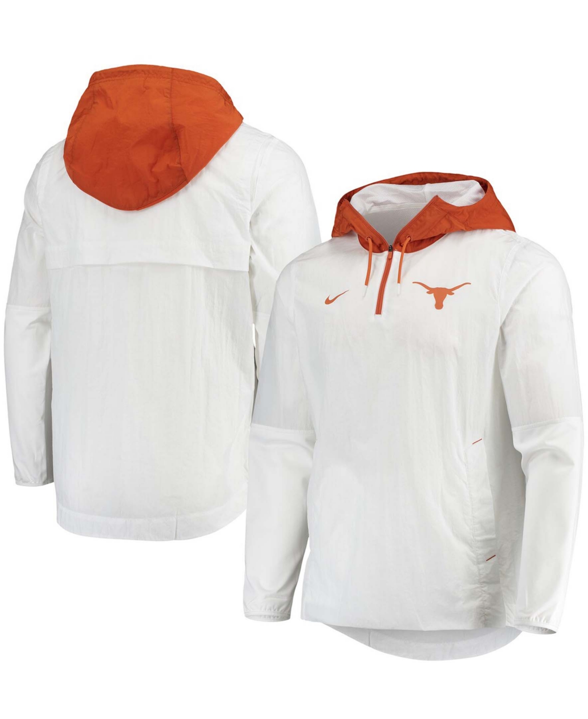 Men's White, Texas Orange Texas Longhorns Player Quarter-Zip Jacket