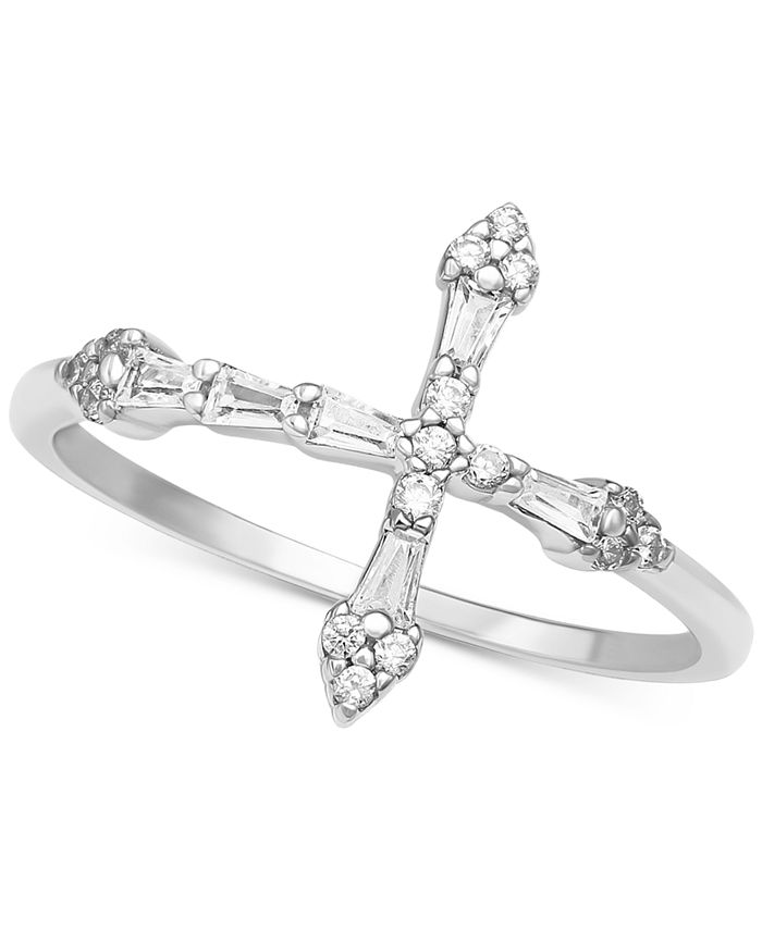 Men's 316L Stainless Steel Oval Red CZ Cross Ring – High Polish, Sizes 8-13 (Gift Boxed)