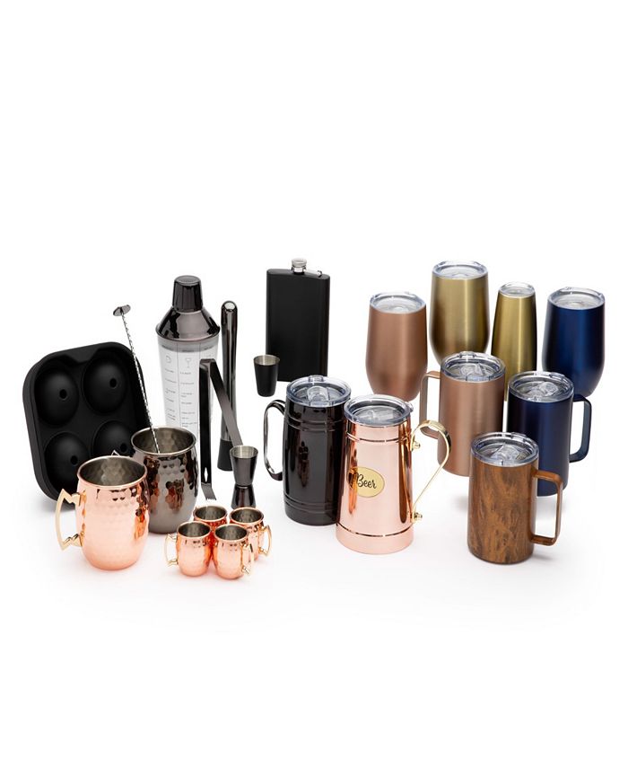 Cambridge Faceted Metallic Black Moscow Mule Mugs Set of 4 Macy's