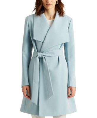 crepe open front coat ralph lauren