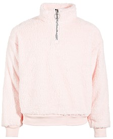 Big Girls Sherpa Quarter-Zip Pullover, Created for Macy's 