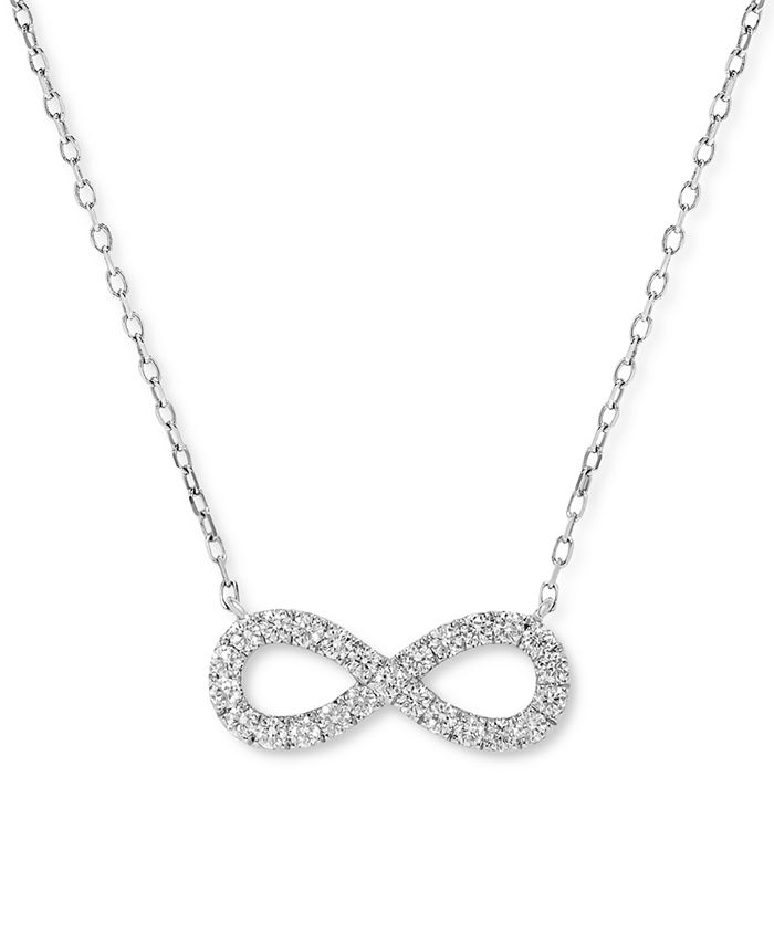 Macy s Diamond Infinity Pendant Necklace 1 2 ct. tw in 14K White