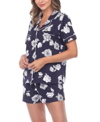 Women's Short Sleeve Floral Pajama Set, 2-Piece