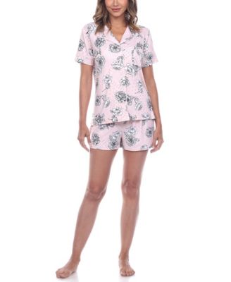 Women's Short Sleeve Floral Pajama Set, 2-Piece