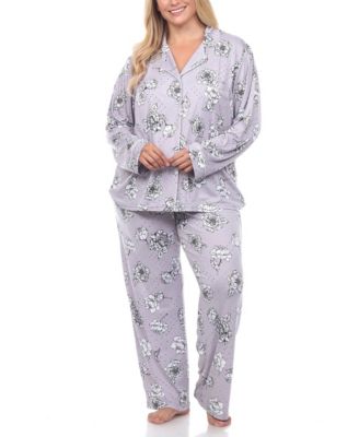 Plus Size Long Sleeve Floral Pajama Set, 2-Piece