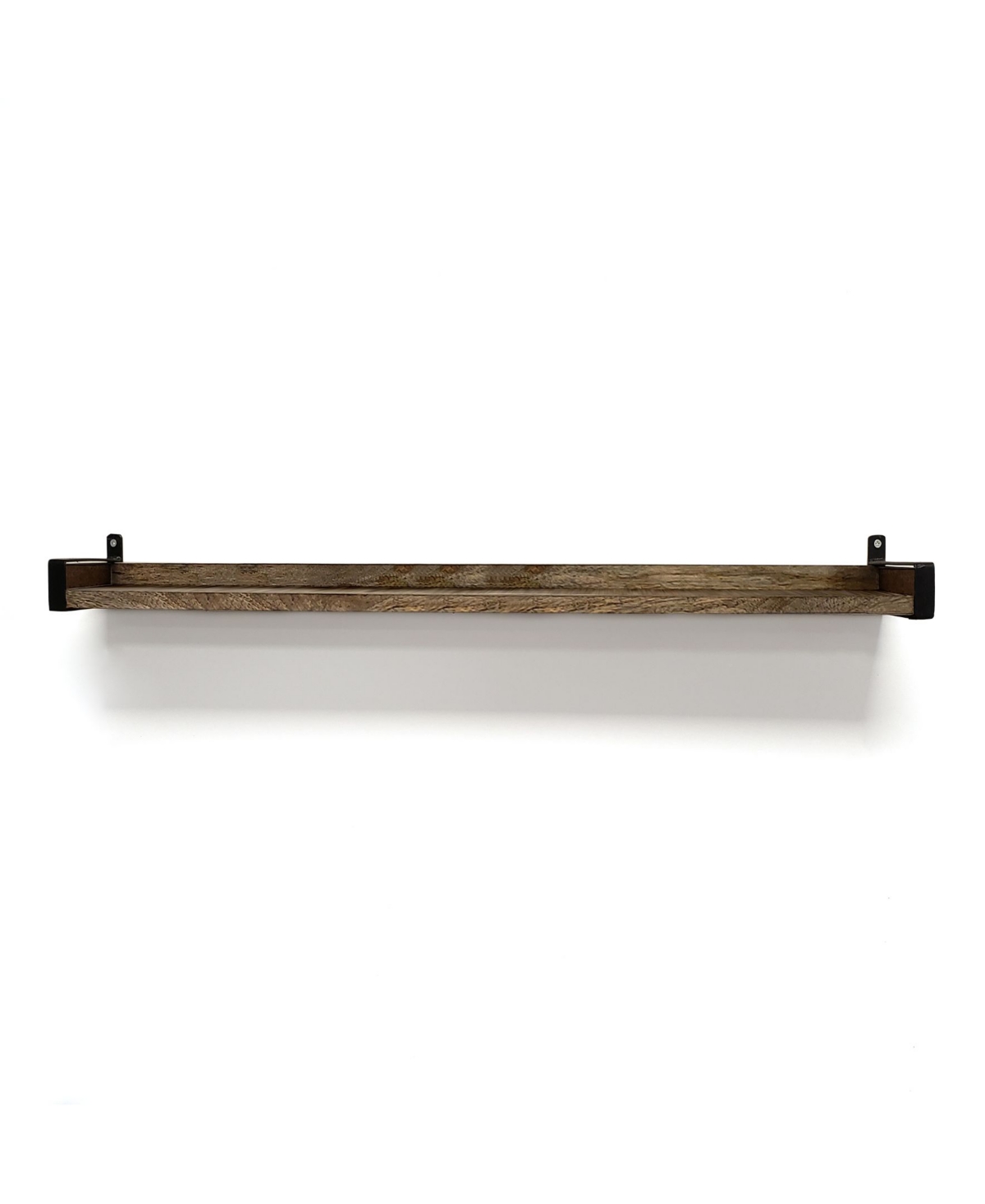 Inplace 48" Wood Industrial Iron Bracket Ledge In Driftwood ModeSens